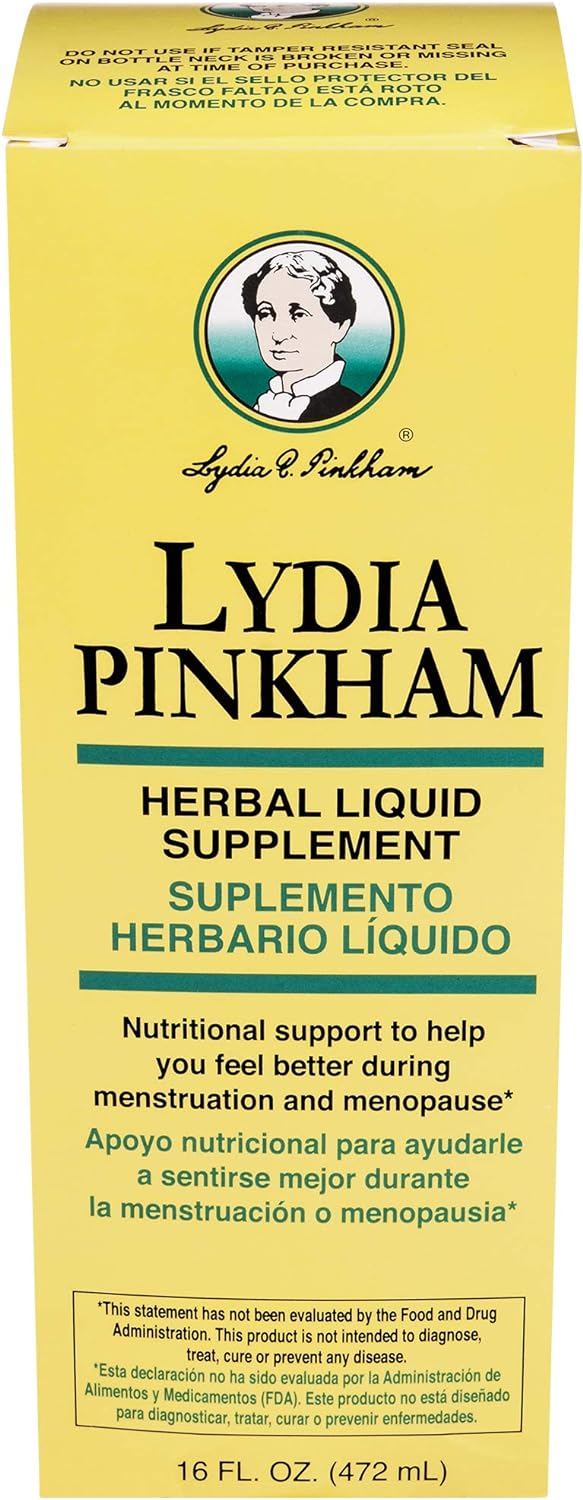 Lydia Pinkham Liquid Herbal Supplement for Menstruation and Menopause Support, 16 Ounce