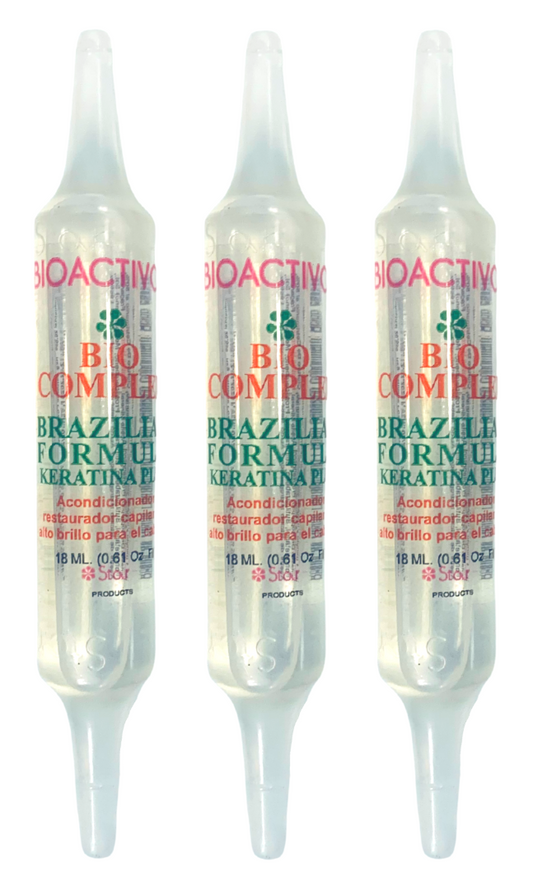 3 Ampoules Complex Brazilian Formula Keratina Plus