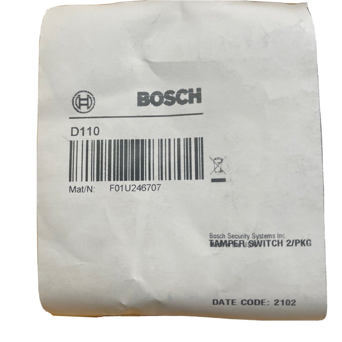 j(2-Pk) Bosch Tamper Switch D110