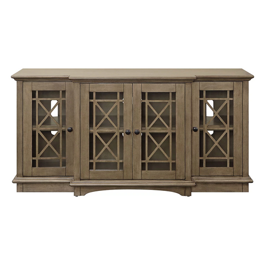 OSP Home Furnishings 60" Marcel Console with 4 Glass Doors